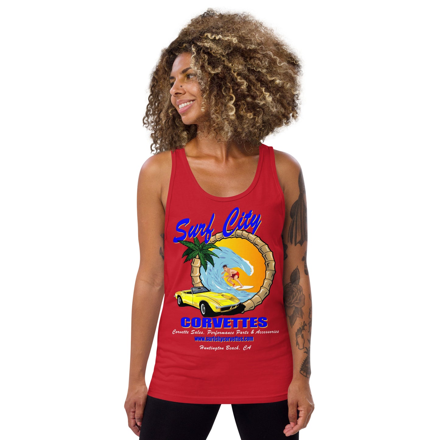 Surf City Corvettes Tank Top - Red
