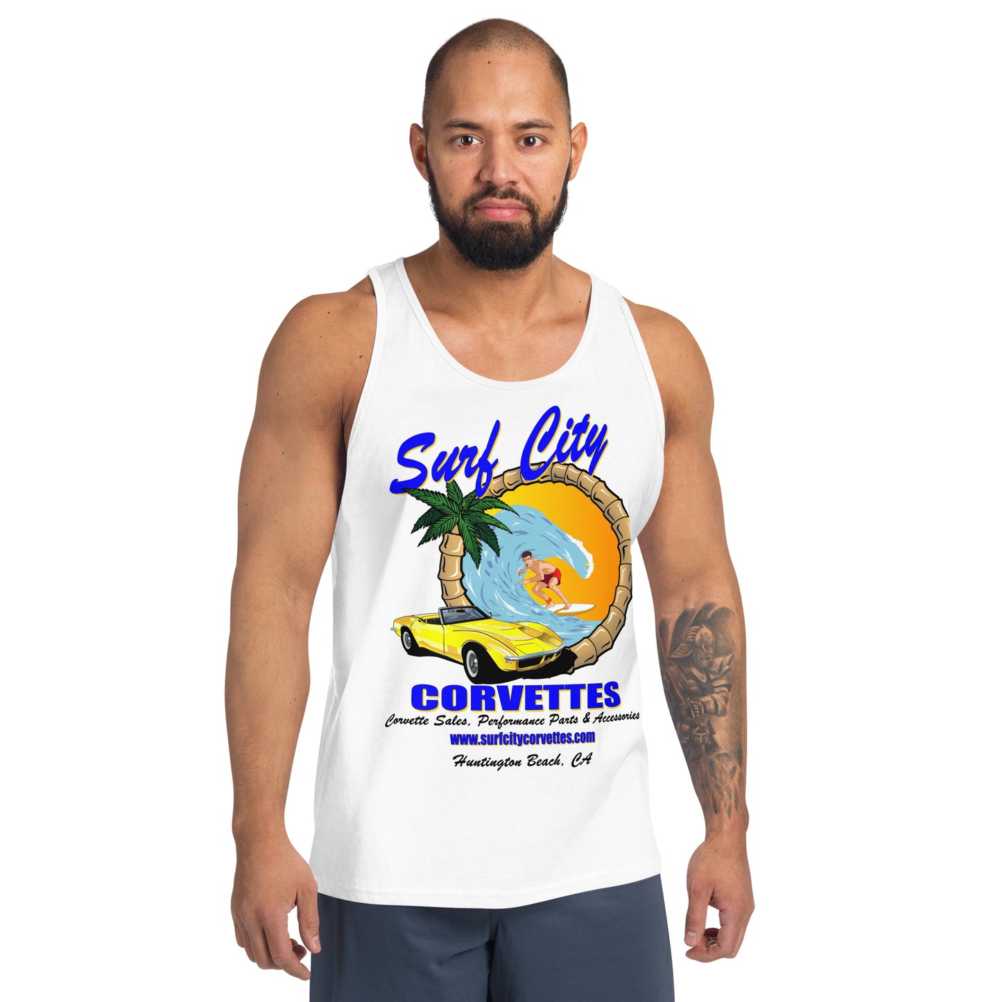 Surf City Corvettes Tank Top - White