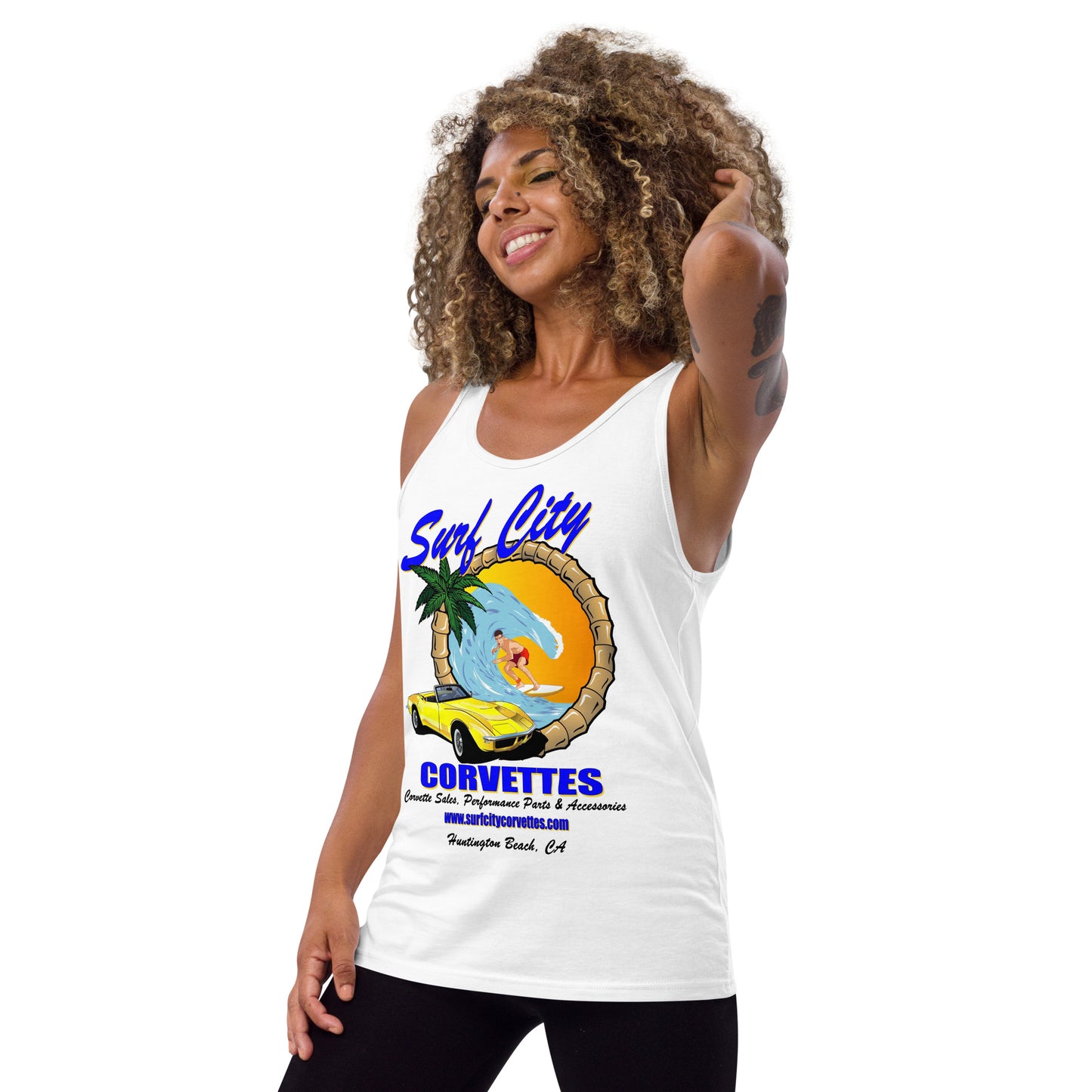 Surf City Corvettes Tank Top - White