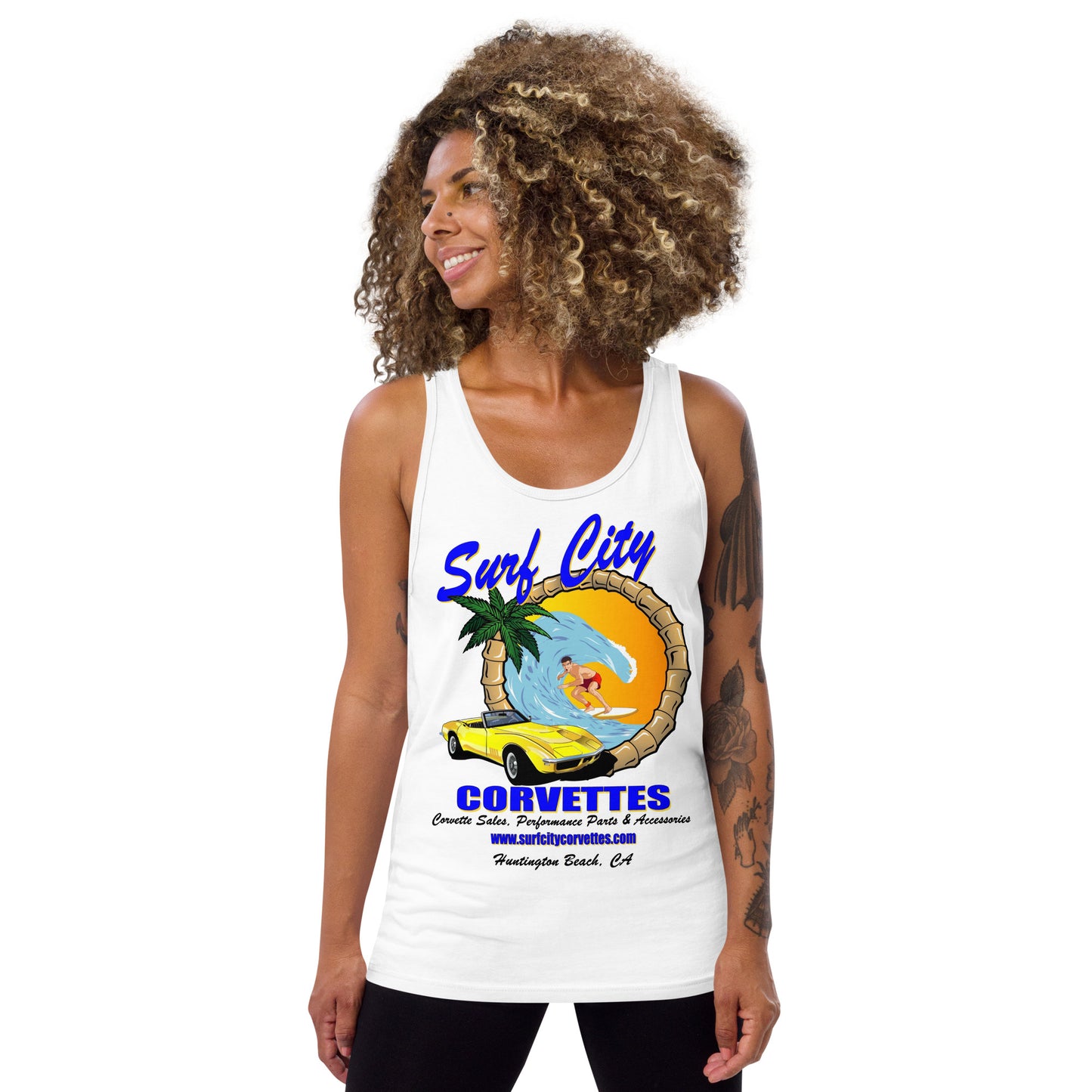 Surf City Corvettes Tank Top - White