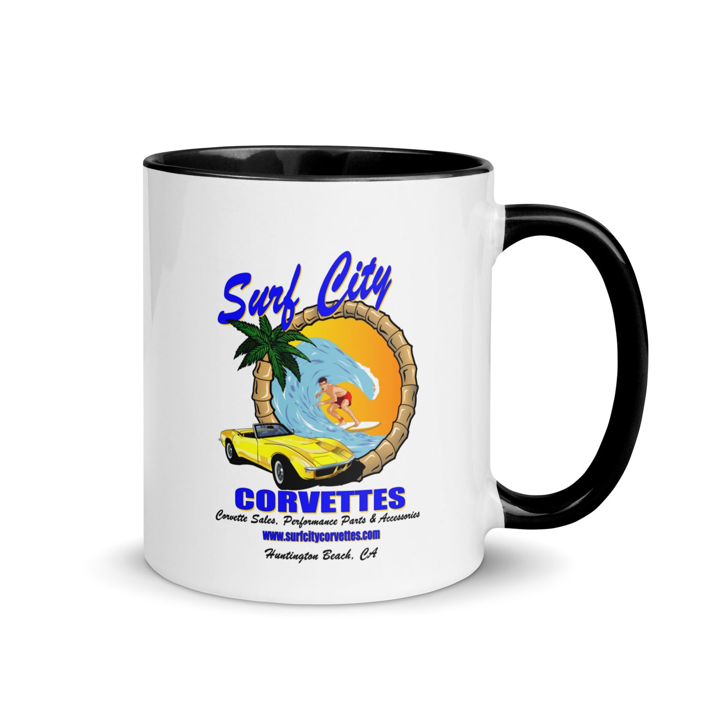 Surf City Corvettes Logo Coffee Mug - Black