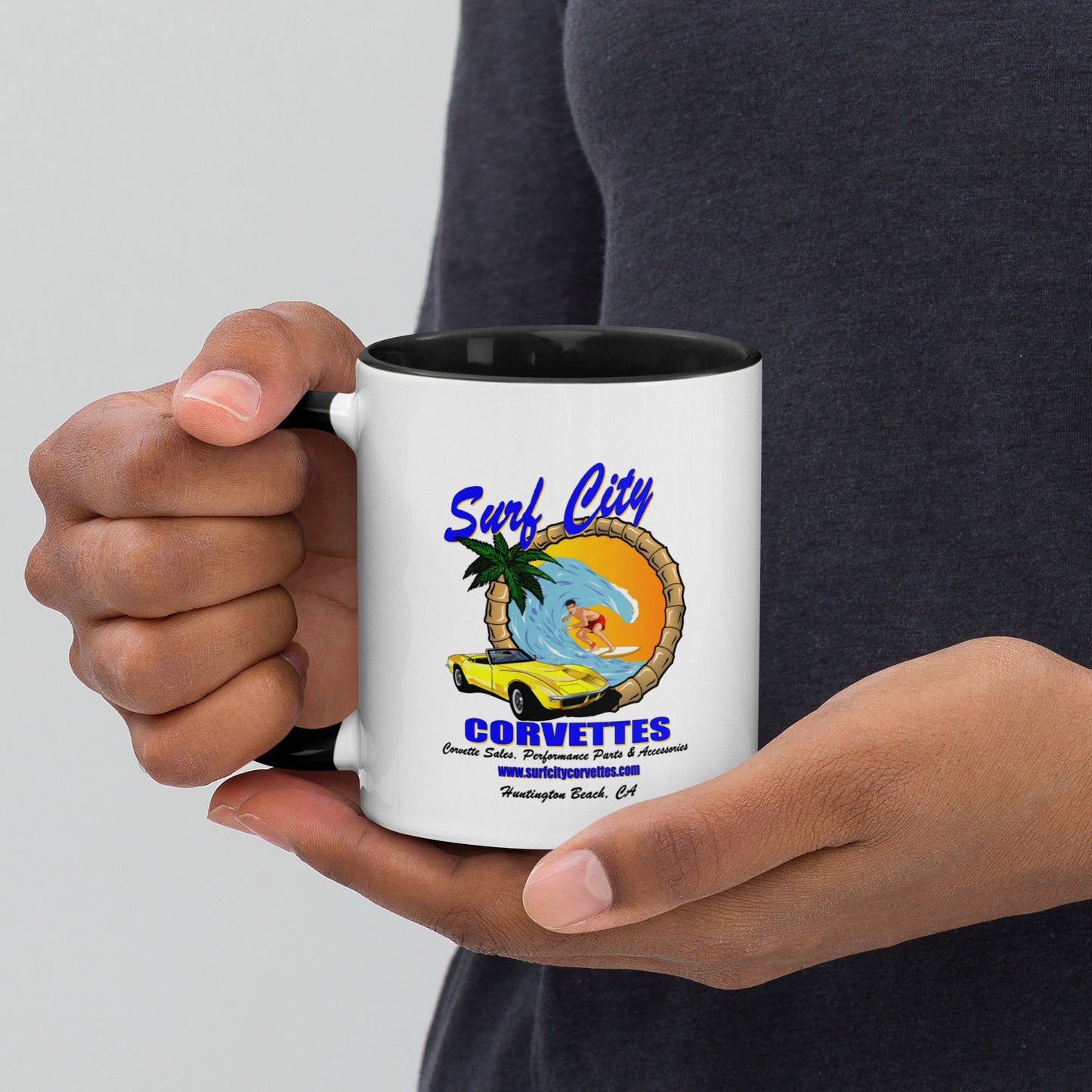 Surf City Corvettes Logo Coffee Mug - Black