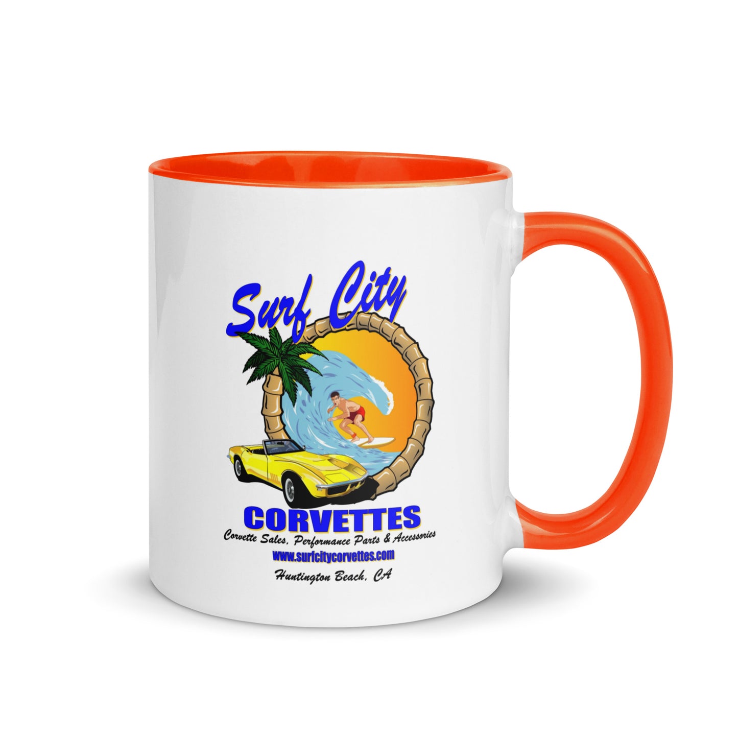 Surf City Corvettes Logo Coffee Mug - Orange