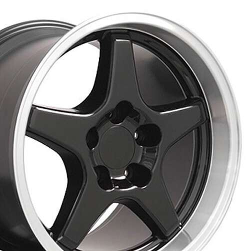 C4 Corvette ZR1/Grand Sport Replica Wheel - Gloss Black w/ Machine Lip
