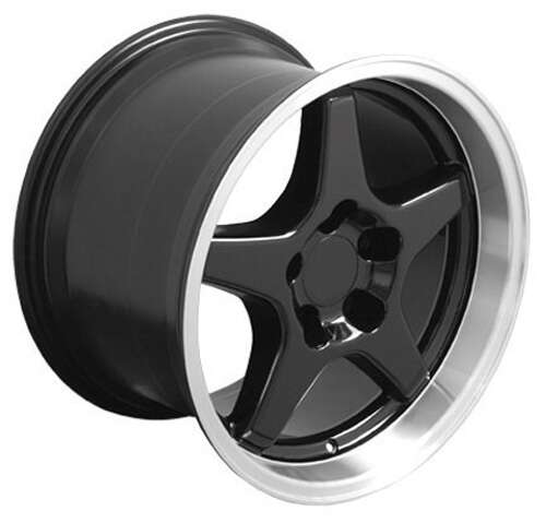 C4 Corvette ZR1/Grand Sport Replica Wheel - Gloss Black w/ Machine Lip
