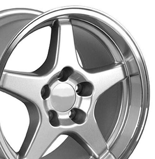 C4 Corvette ZR1/Grand Sport Replica Wheel - Matte Silver w/ Machine Lip