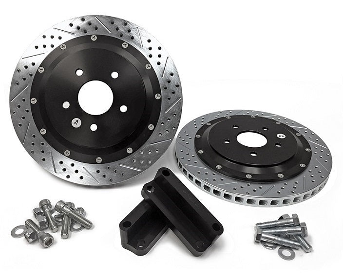 C5 Corvette Drilled/Slotted 2pc Rear Brake Rotors: 1997-2004 - Baer EradiSpeed+1 Upgrade Kit