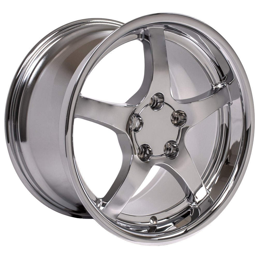 C5 Corvette 5-Spoke Deep Dish Wheel - Chrome