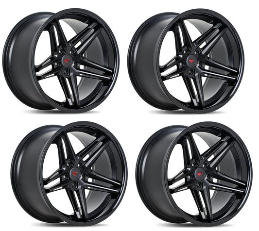 C6-C7 Corvette Wheels: Ferrada CM1 - Matte Black w/ Gloss Black Lip (Set)