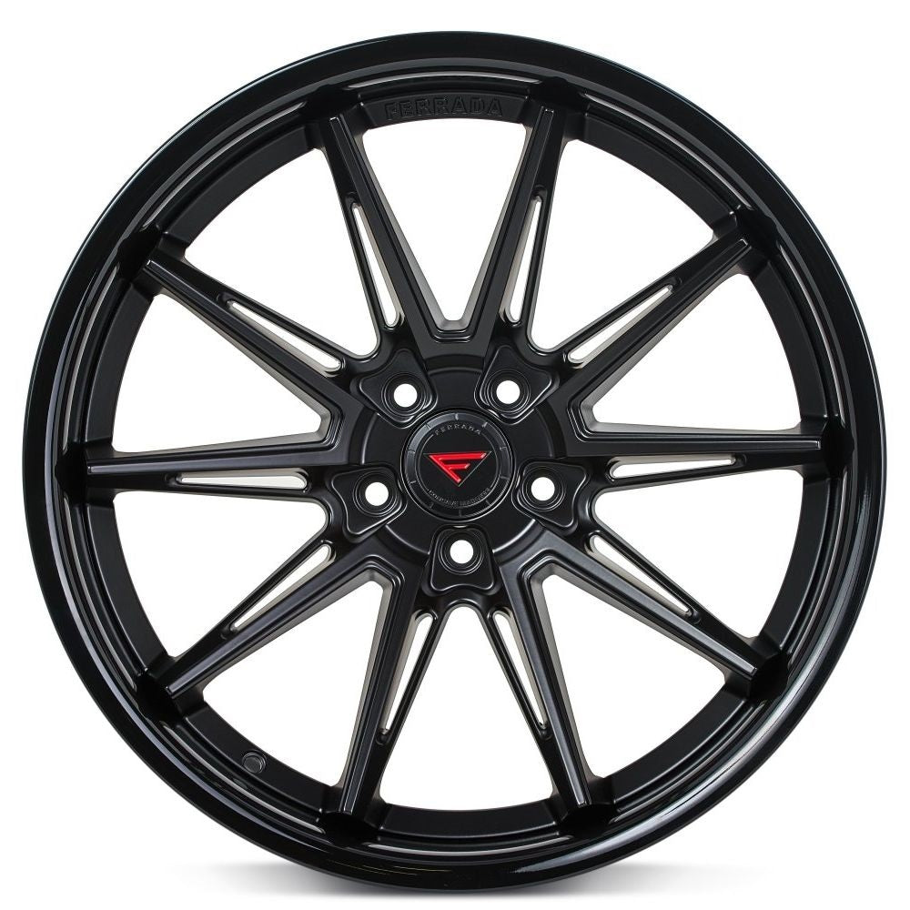 C6-C7 Corvette Wheels: Ferrada CM2 - Matte Black w/ Gloss Black Lip (face)