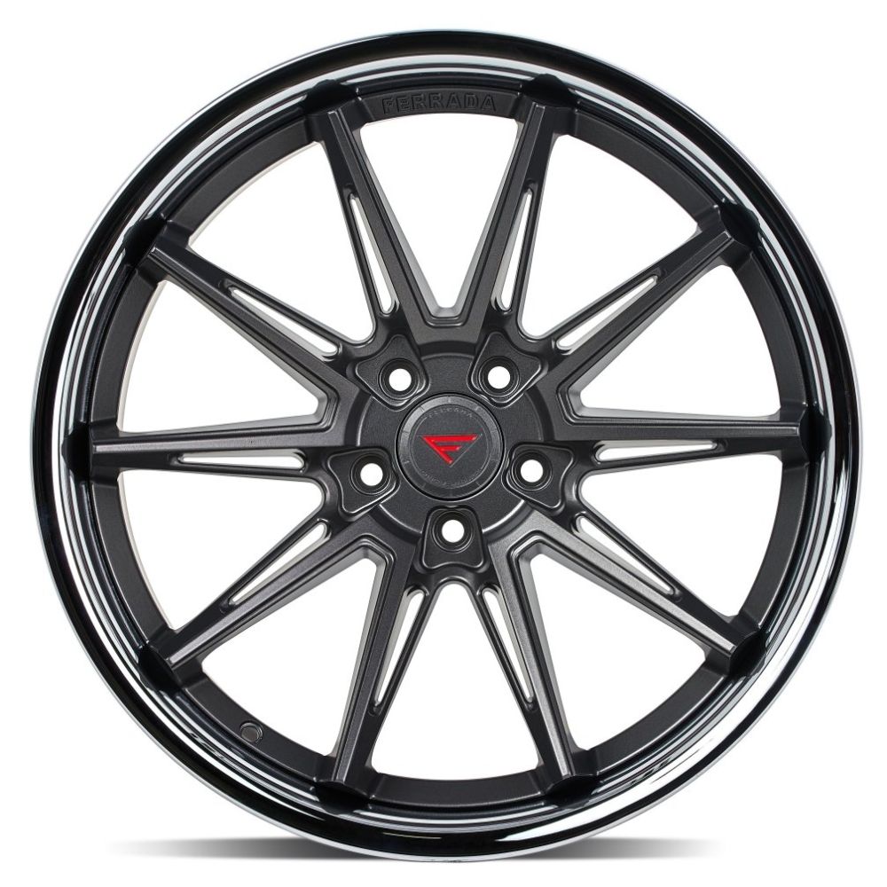 C6-C7 Corvette Wheels: Ferrada CM2 - Matte Graphite w/ Chrome Lip (face)