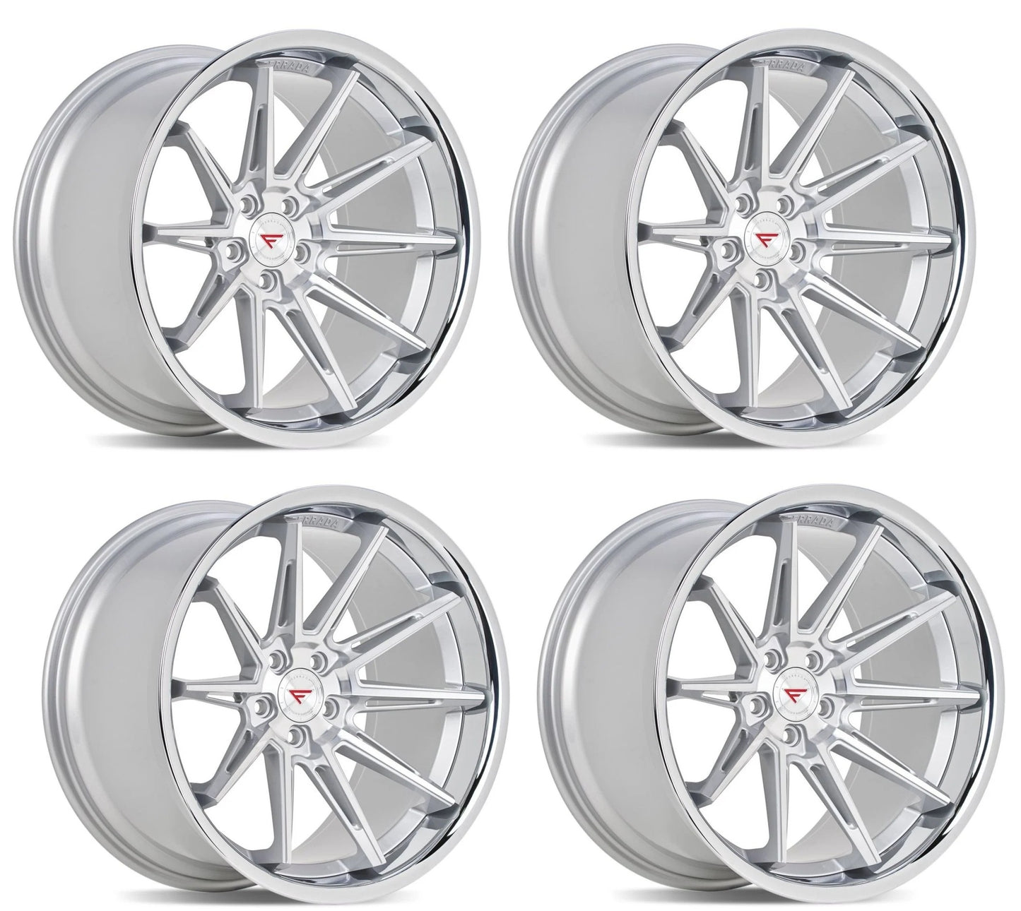 C6-C7 Corvette Wheels: Ferrada CM2 - Machine Silver w/ Chrome Lip (Set)