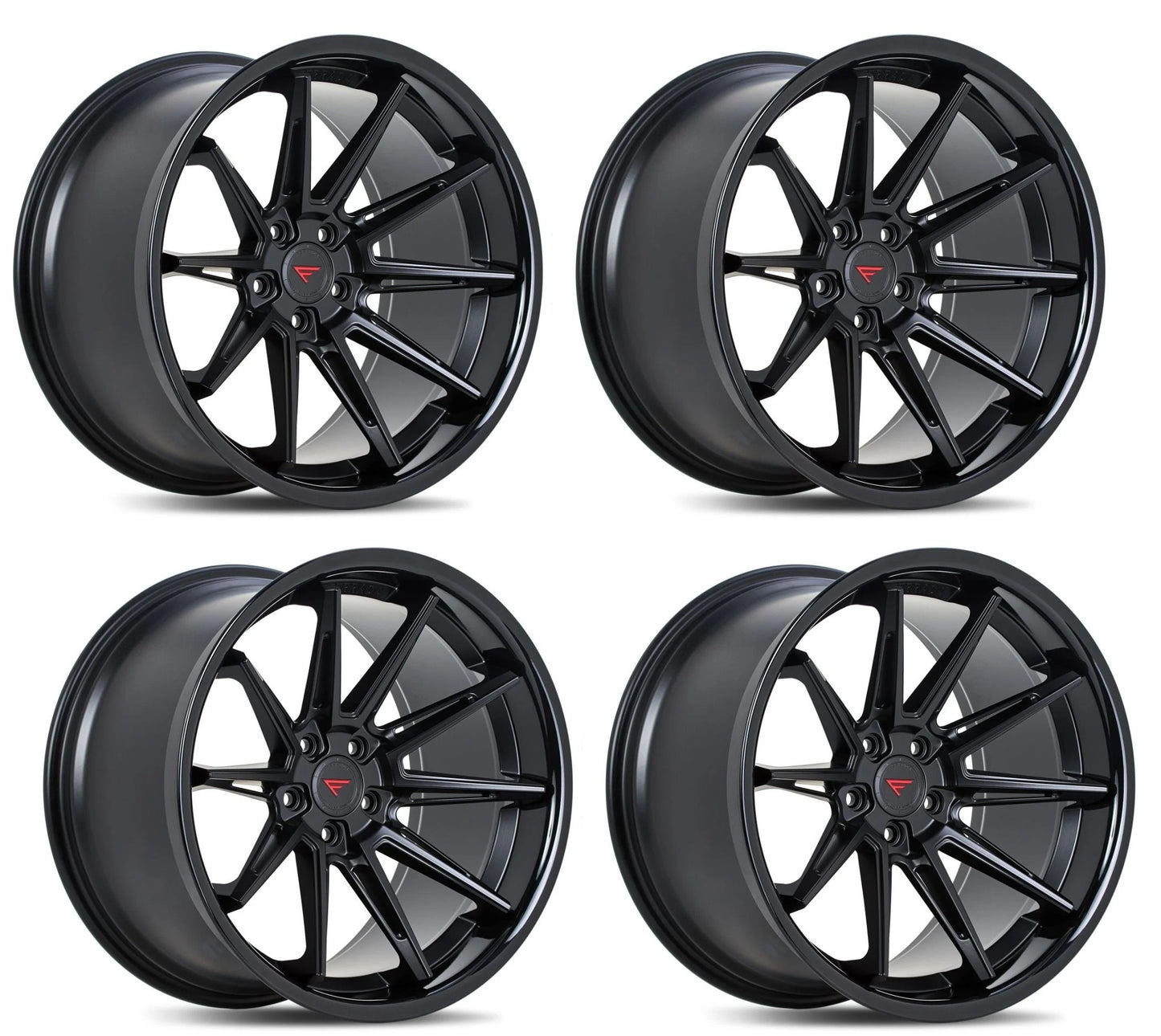 C6-C7 Corvette Wheels: Ferrada CM2 - Matte Black w/ Gloss Black Lip (Set)