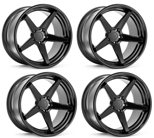 C6-C7 Corvette Wheels: Ferrada FR3 - Matte Black w/ Gloss Lip (Set)