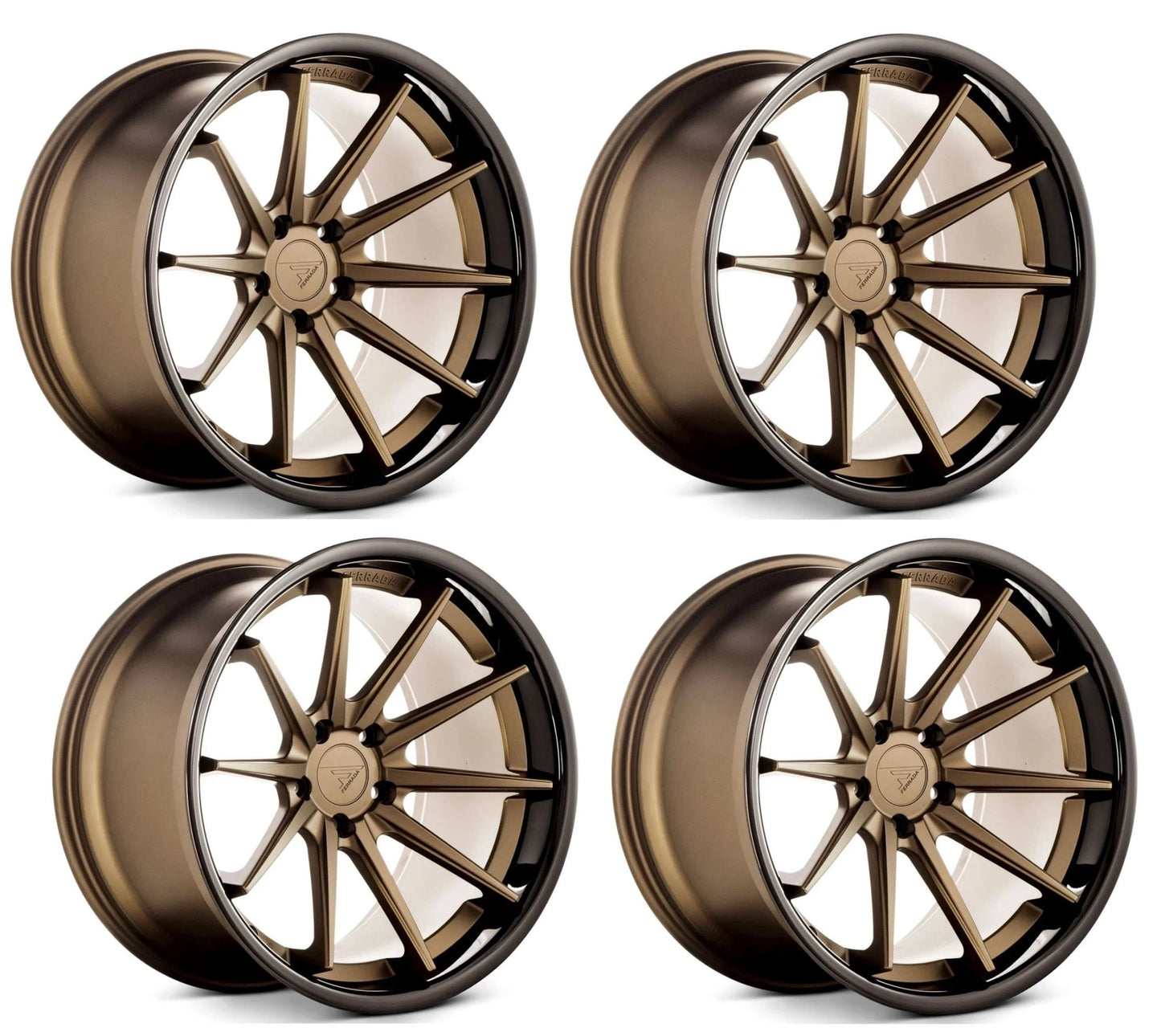 C6-C7 Corvette Wheels: Ferrada FR4 - Matte Bronze w/ Black Lip (Set)