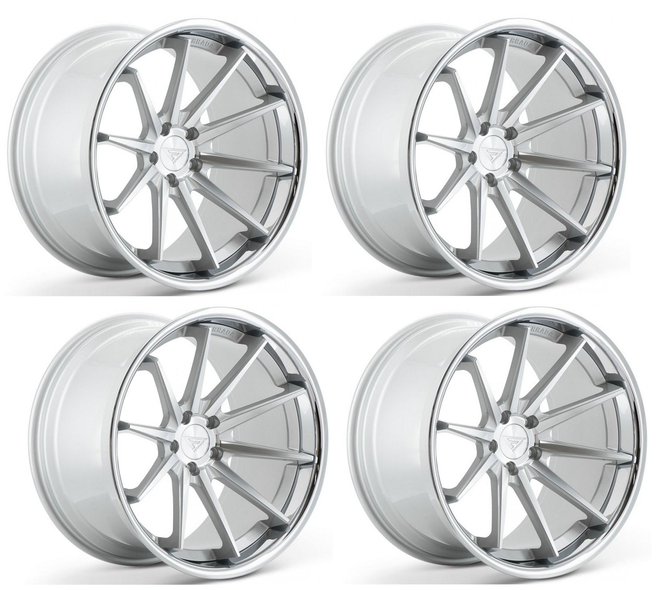 Ferrada FR4 Wheels for C6-C7 Corvettes - Machine Silver w/ Chrome