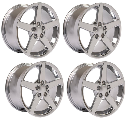 C6 Corvette Five-Spoke Replica Wheels - Chrome (Set)