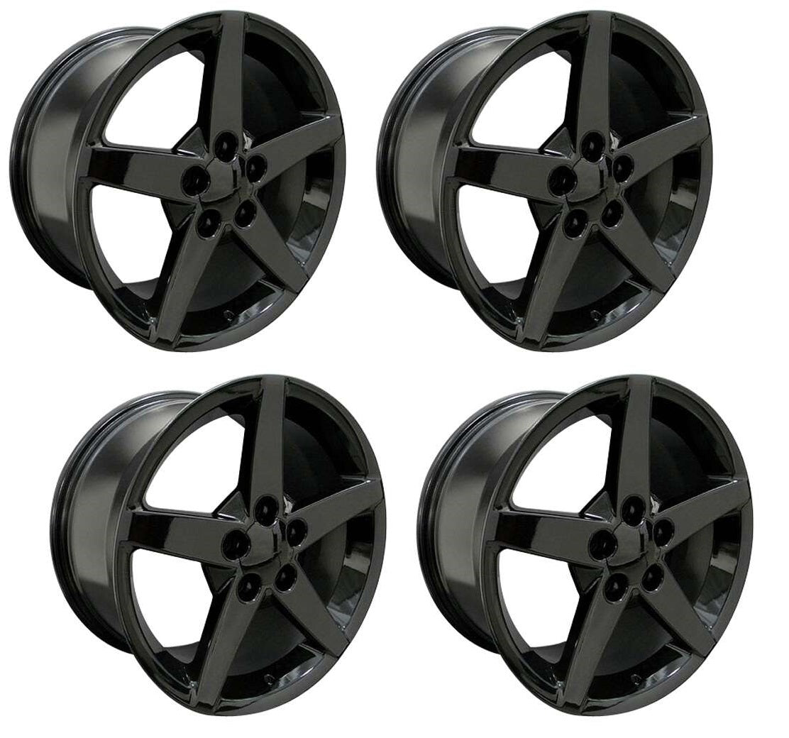 C6 Corvette Five-Spoke Replica Wheels - Gloss Black (Set)