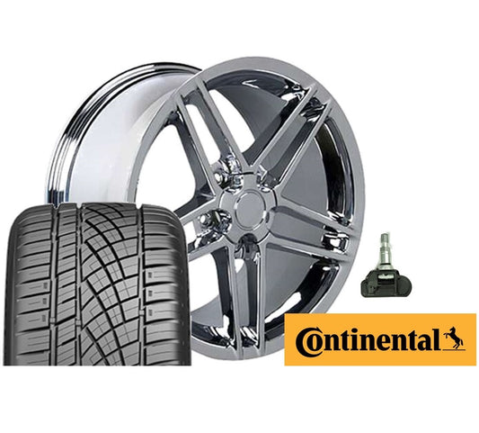 C6 Corvette Z06 Replica Wheel/Tire Combo - Chrome (Set)