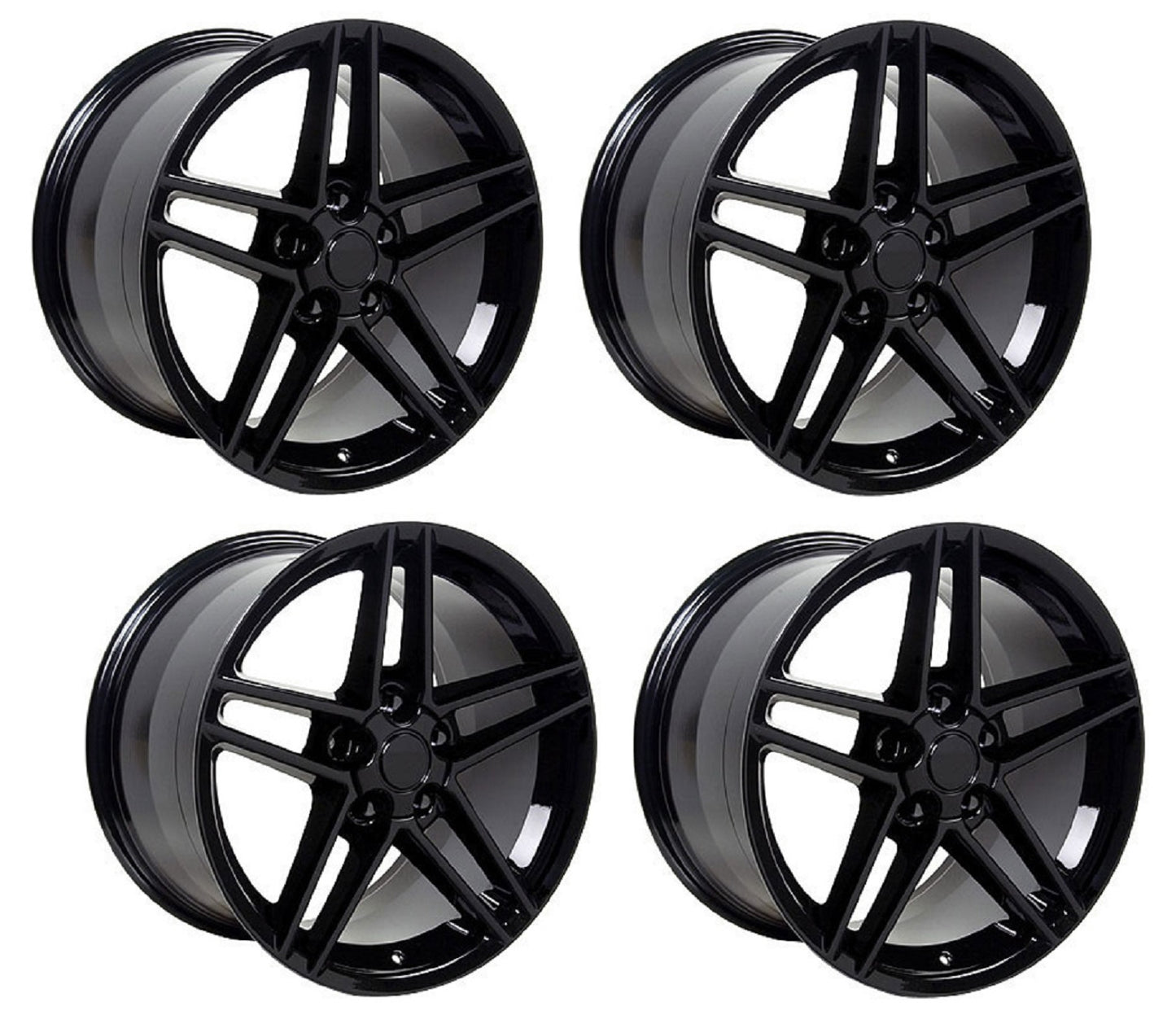 C6 Corvette Z06 Replica Wheels - Gloss Black (Set)