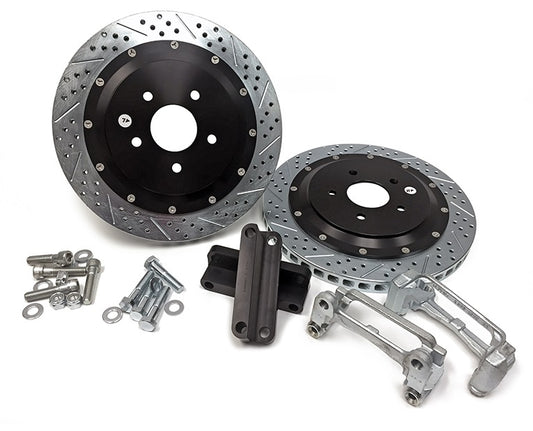 C6 Corvette Drilled/Slotted 2pc Rear Brake Rotors: 2005-2013 Z51 - Baer EradiSpeed+ Upgrade Kit