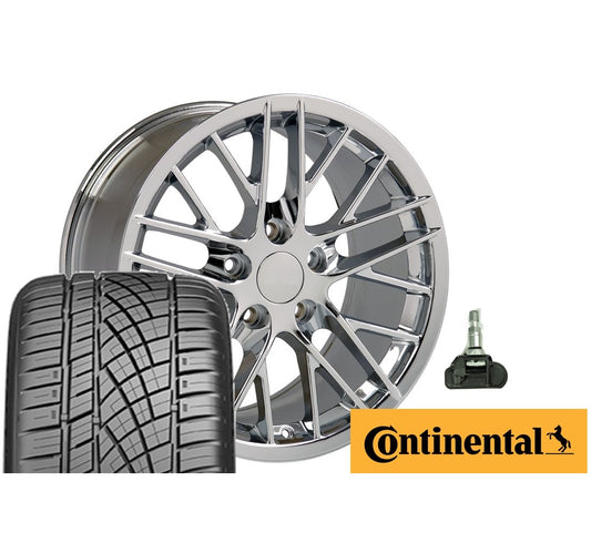 C6 Corvette ZR1 Replica Wheel/Tire Combo - Chrome (Set)