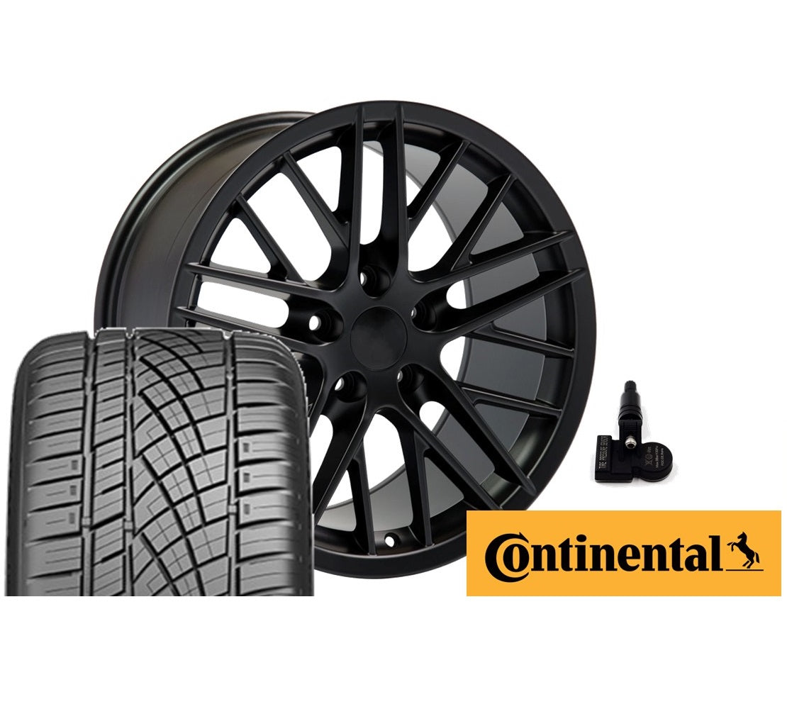 C6 Corvette ZR1 Replica Wheel/Tire Combo - Satin Black (Set)