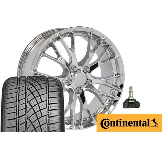 C7 Corvette Z06 Replica Wheel/Tire Combo Set - Chrome