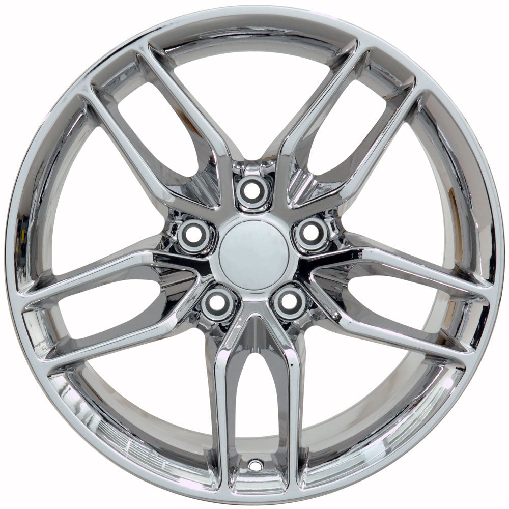 C7 Z51 Corvette Replica Wheel - Chrome (front view)