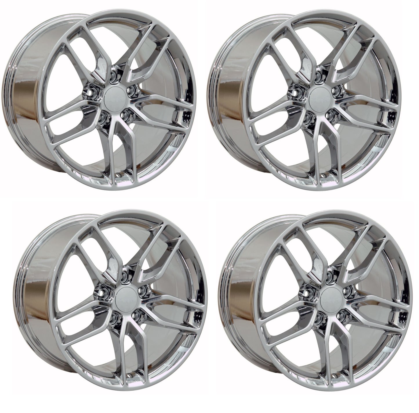 Complete Set of C7 Z51 Corvette Reproduction Wheels - Chrome