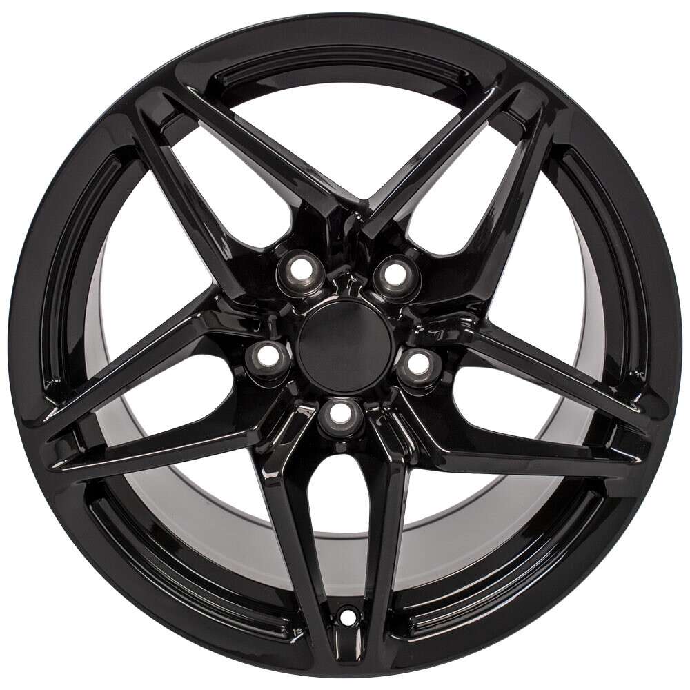 C7 ZR1 Corvette Replica Wheel - Gloss Black front view