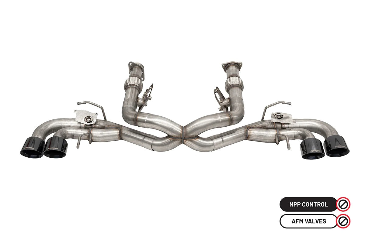 C8 Corvette Exhaust: Cat-Back NPP/AFM Delete; w/ Twin 4.5 in. Black Tips - Corsa Performance