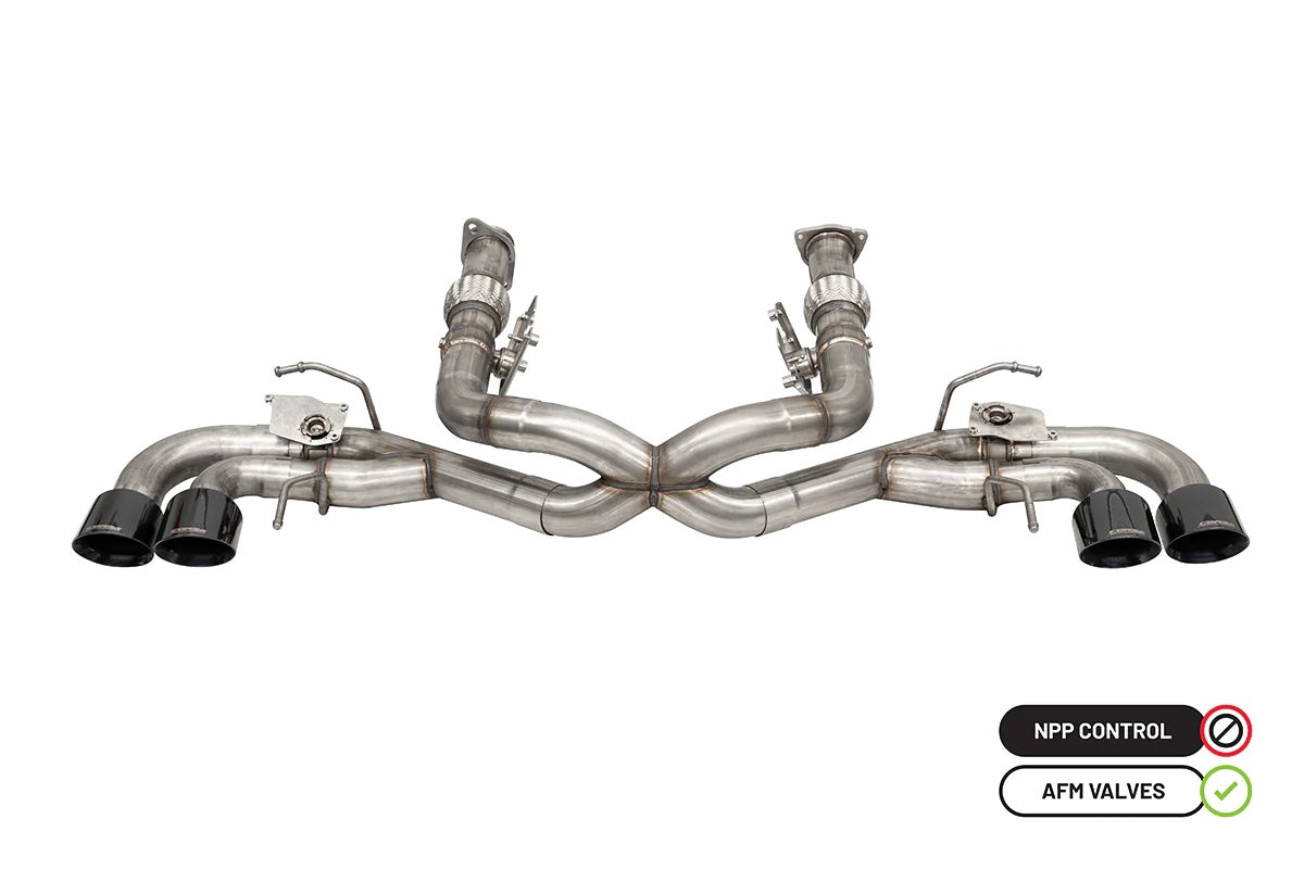 C8 Corvette Exhaust: Cat-Back NPP Delete; w/ AFM w/ Twin 4.5 in. Black Tips - Corsa Performance