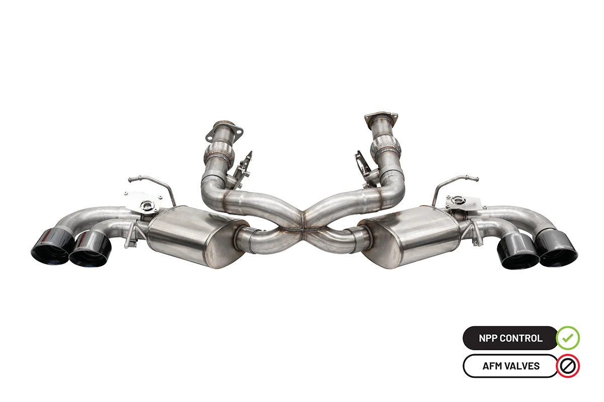 C8 Corvette Exhaust: Cat-Back NPP; w/o AFM w/ Twin 4.5 in. Black Tips - Corsa Performance