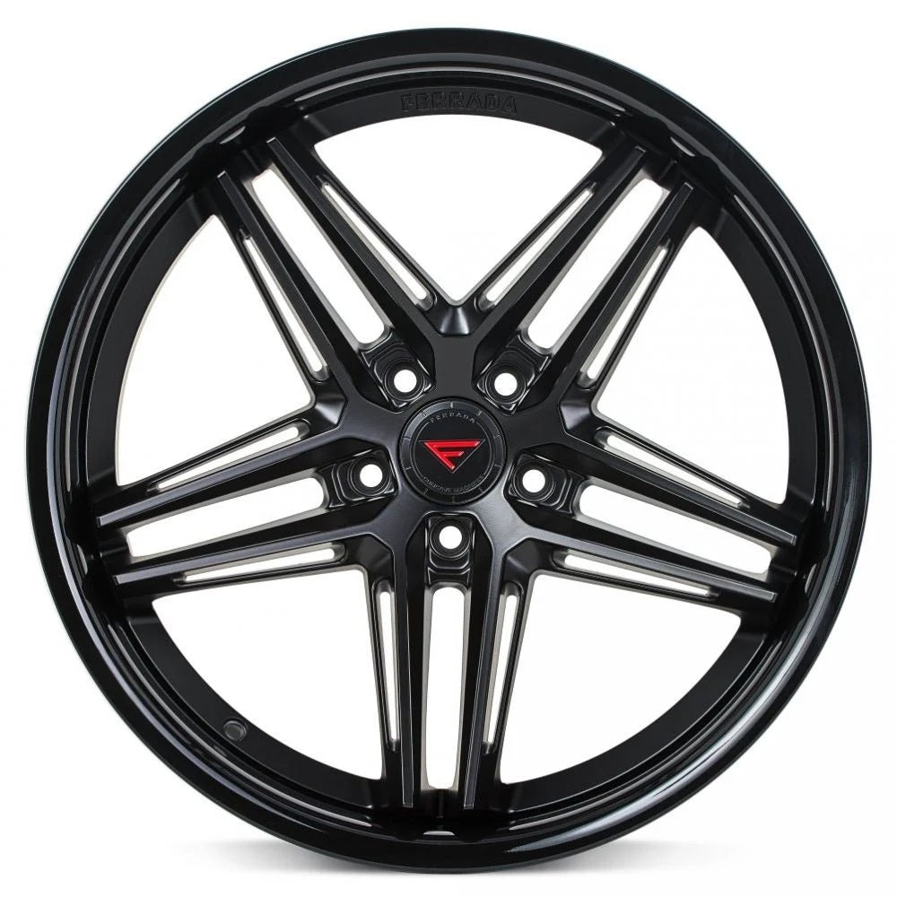 C8 Corvette Wheels: Ferrada CM1 - Matte Black w/ Gloss Black Lip (face)