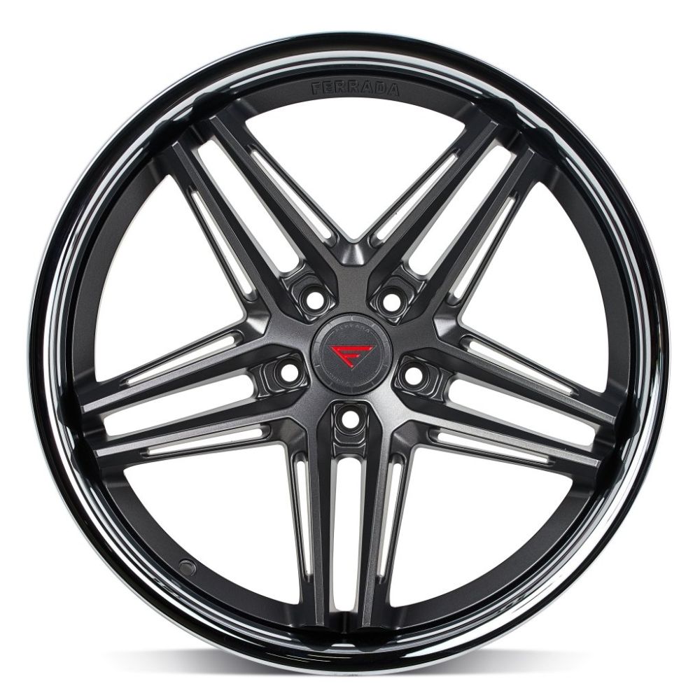 C8 Corvette Wheels: Ferrada CM1 - Matte Graphite w/ Chrome Lip (face)
