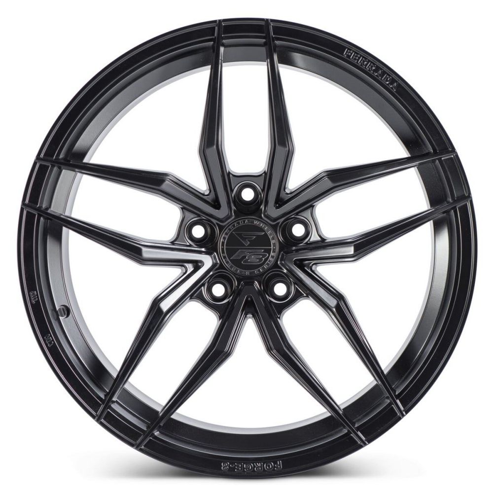 C8 Corvette Wheels: Ferrada Forge-8 FR5 - Matte Black (front view)