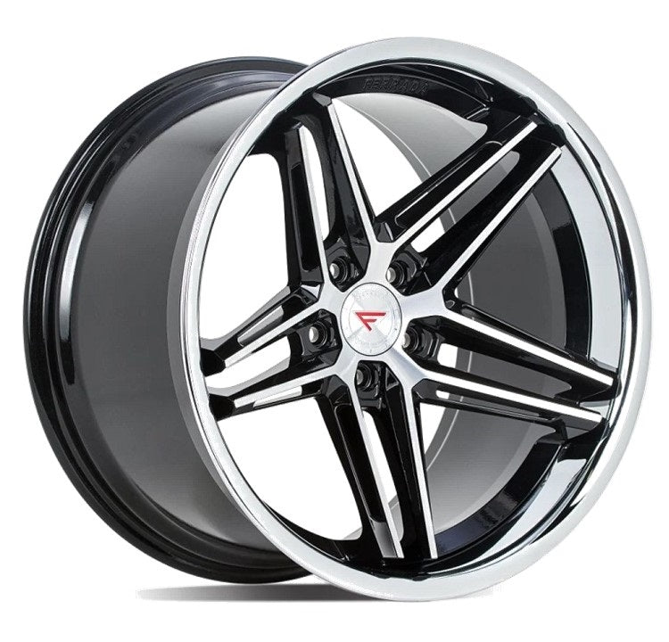Corvette Wheels: Ferrada CM1 - Machine Face w/ Chrome Lip