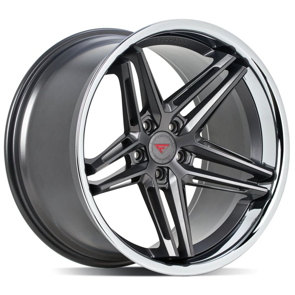 Corvette Wheels: Ferrada CM1 - Matte Graphite w/ Chrome Lip