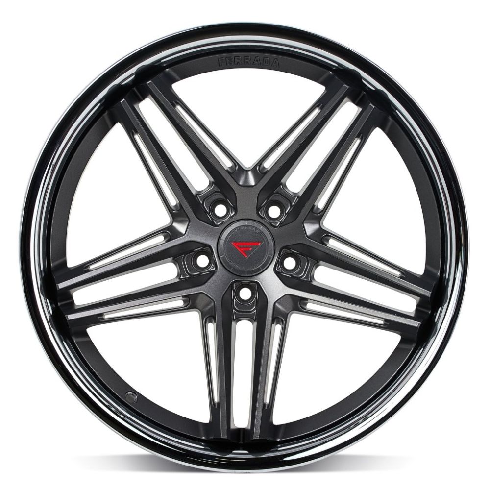 Corvette Wheels: Ferrada CM1 - Matte Graphite w/ Chrome Lip (face)