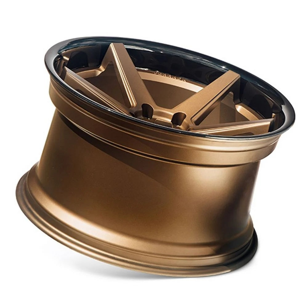 Corvette Wheels: Ferrada FR3 - Matte Bronze w/ Black Lip