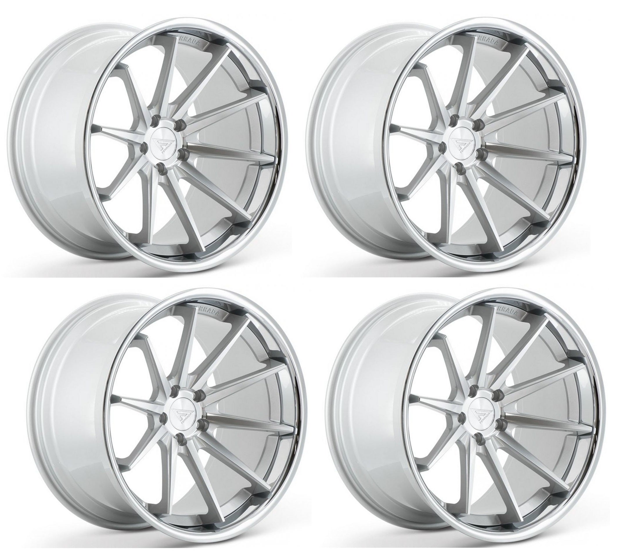 Ferrada FR4 Wheels for C6-C7 Corvettes - Machine Silver w/ Chrome Lip