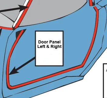 C3 1978-1982 Chevrolet Corvette Door Mains Weatherstrip - Latex