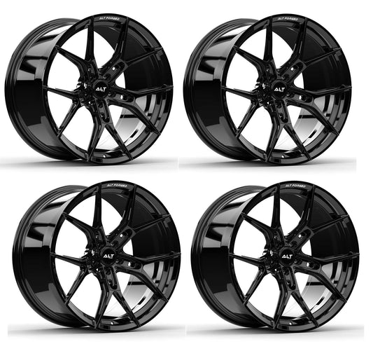 C8 Corvette Wheels: ALT Mach Rotary Forged - Gloss Black (Set)