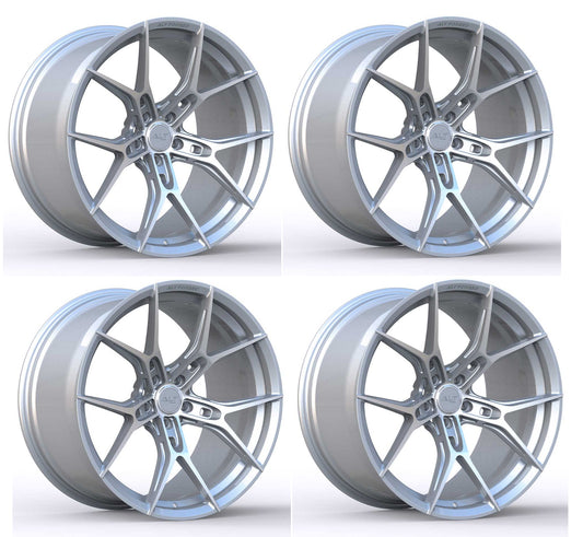 C8 Corvette Wheels: ALT Mach Rotary Forged - Silver w/ Machine Face (Set)