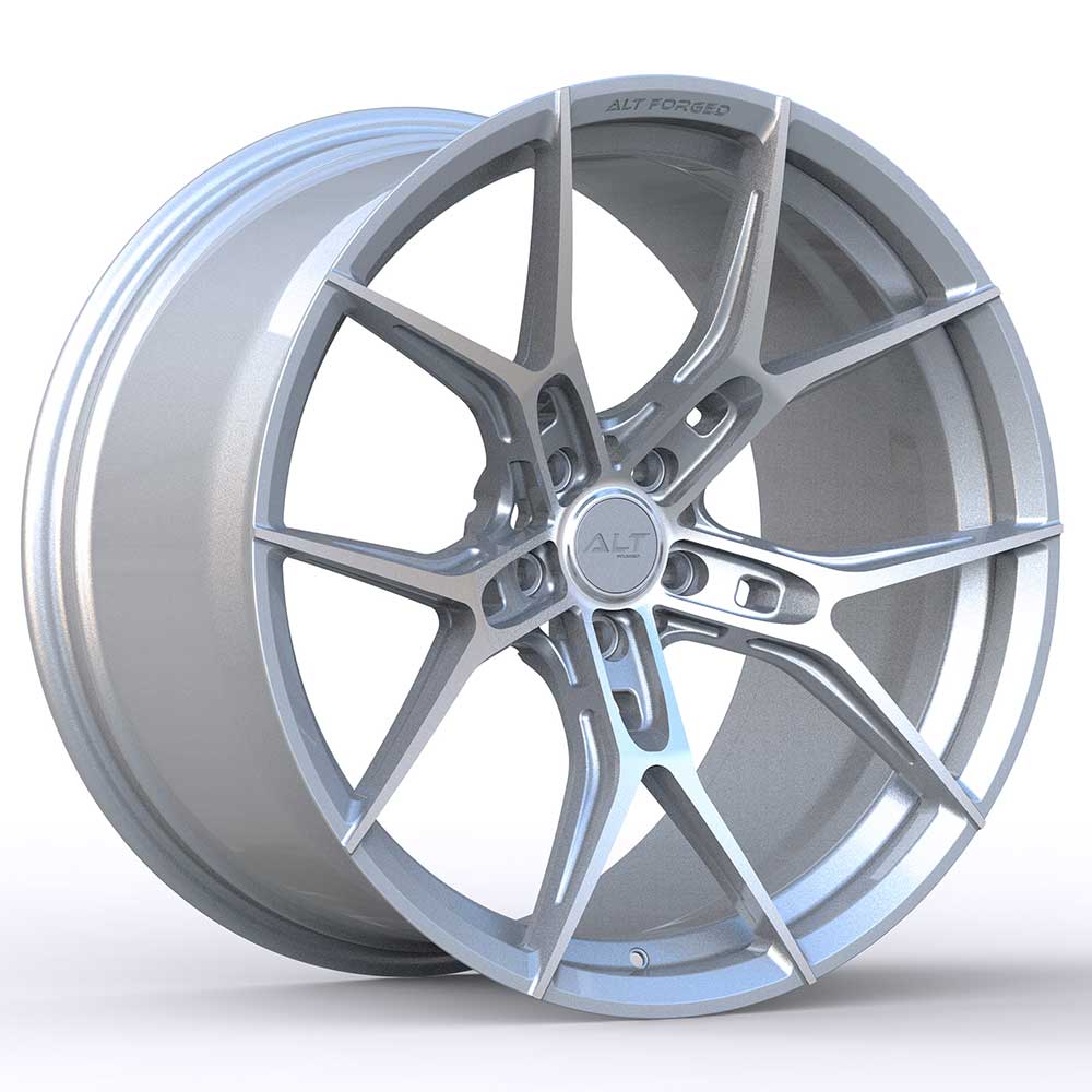 C8 Corvette Wheels: ALT Mach Rotary Forged - Silver w/ Machine Face