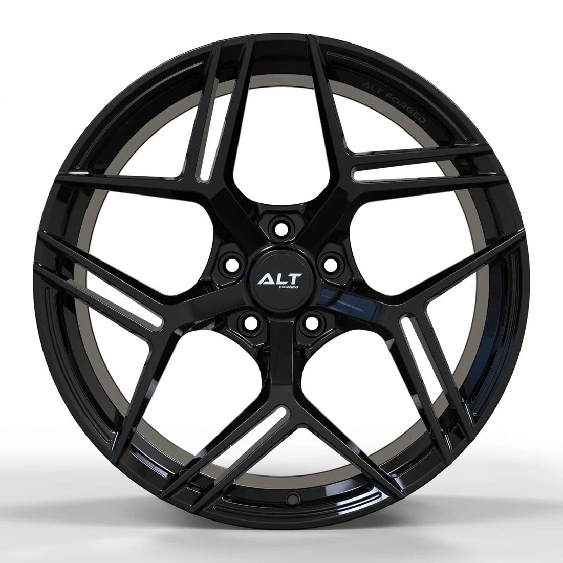 ALT12R Forged C6 Corvette Wheel – Gloss Black (front view)
