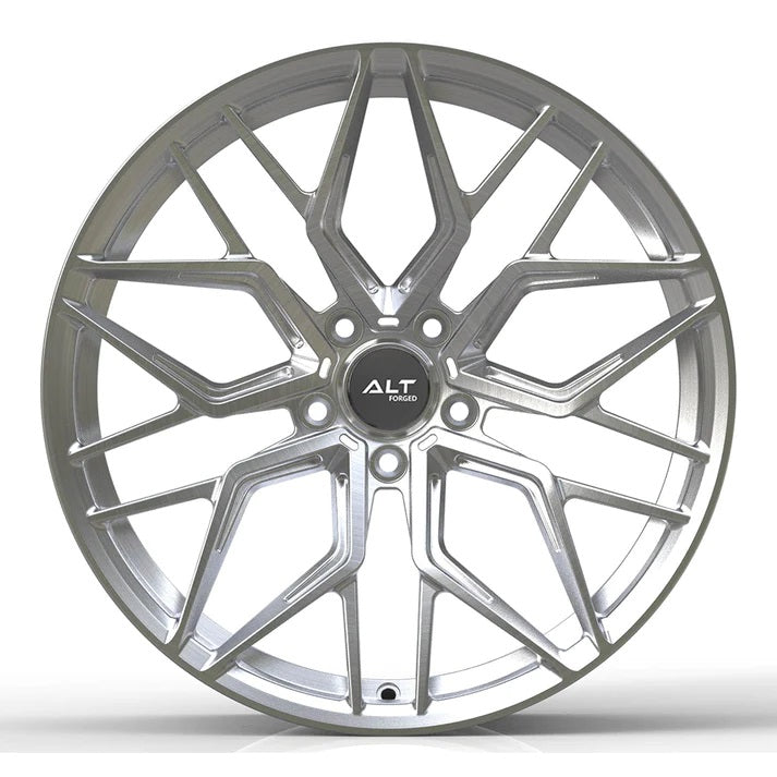 ALT20 Forged C6 Corvette Wheel – Brushed Aluminum (front view)