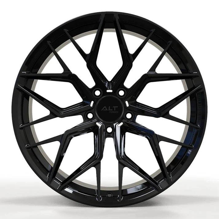 ALT20 Forged C6 Corvette Wheel – Gloss Black (front view)