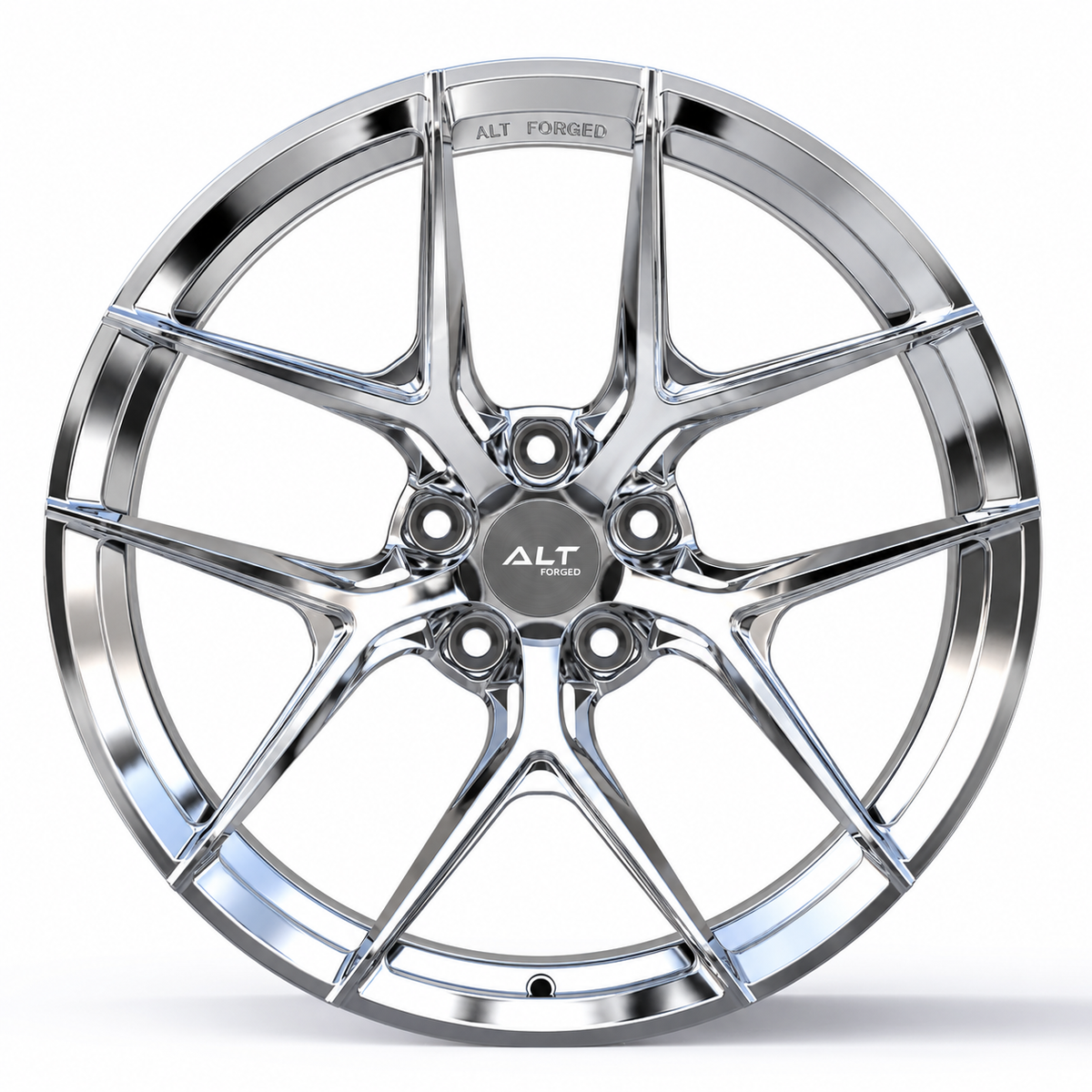 ALT5 Forged Wheel for C6 Corvette – Chrome front view 